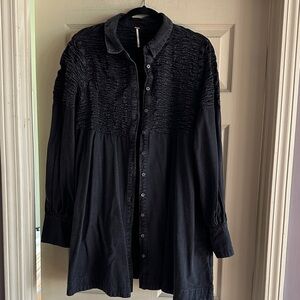 Free People Denim Find Me Now Smocked Dress